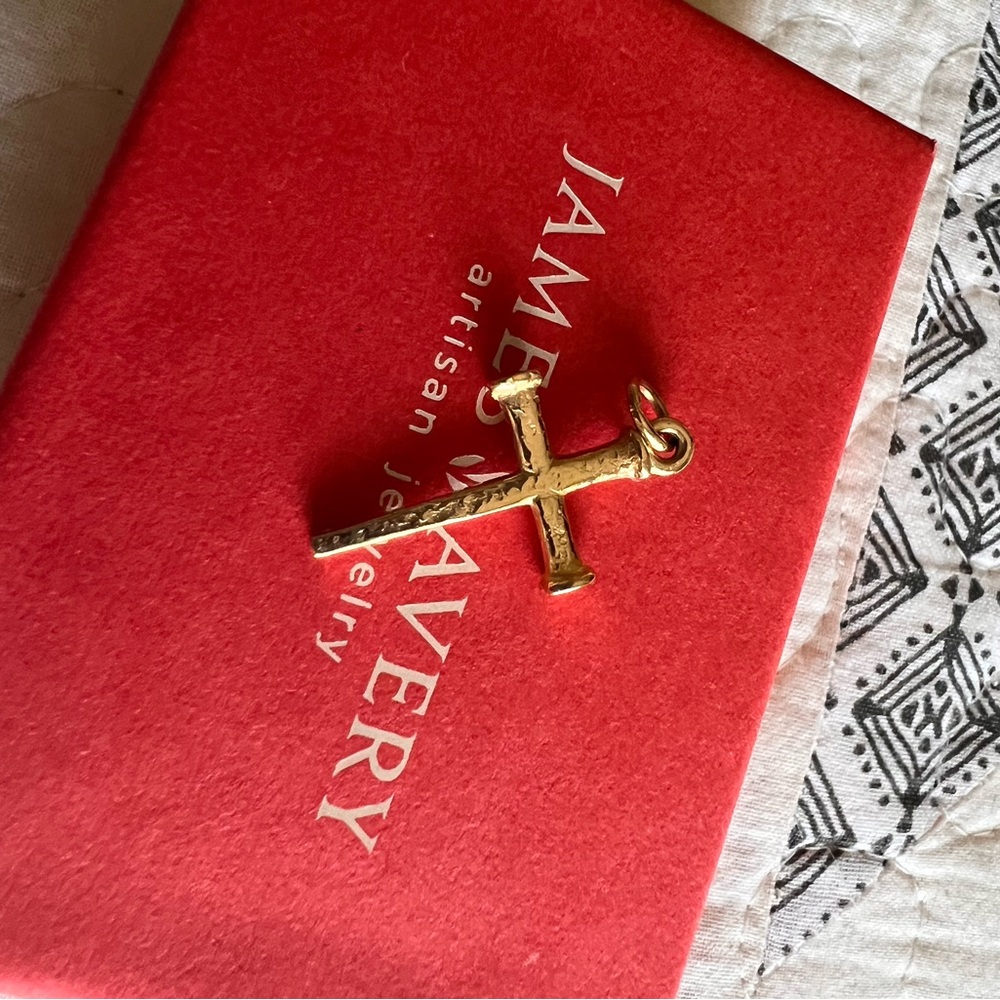 James Avery Gold Hammered Nail Cross Charm